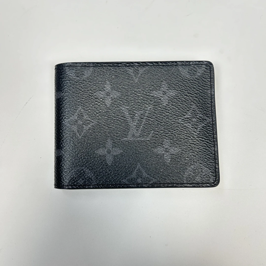 95新 LouisVuitton/路易威登 98新黑老花对折钱包764