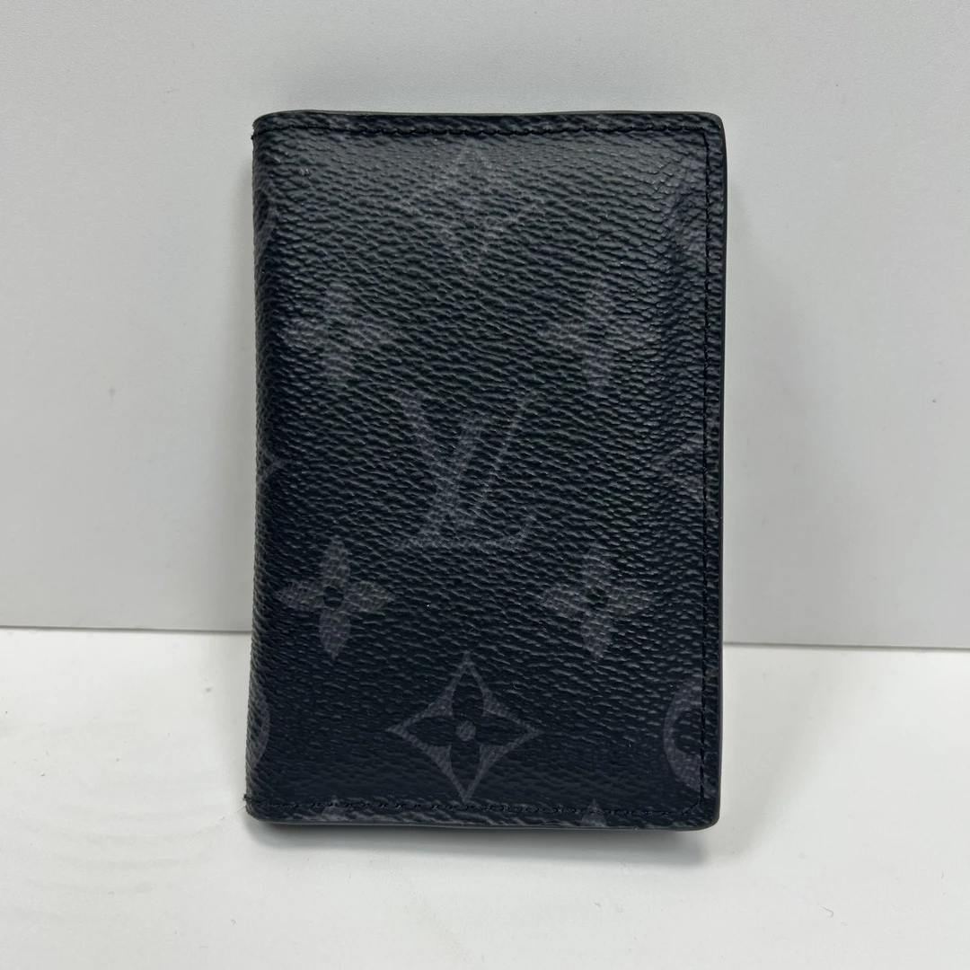 99新 LouisVuitton/路易威登 黑老花小折叠卡包816