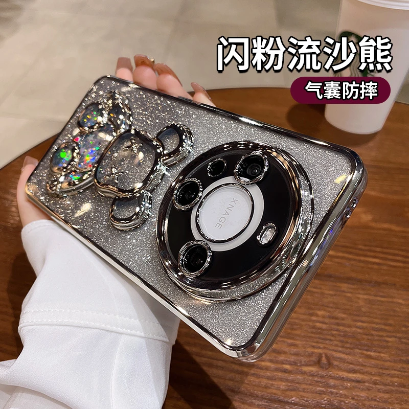 流沙暴力熊适用华为mate60pro手机保护壳新款30卡通50e外壳mete60