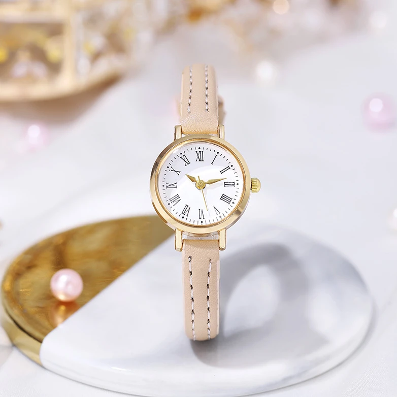 爆款女士手表 休闲简约细表带罗马刻度皮带石英学生手表 女