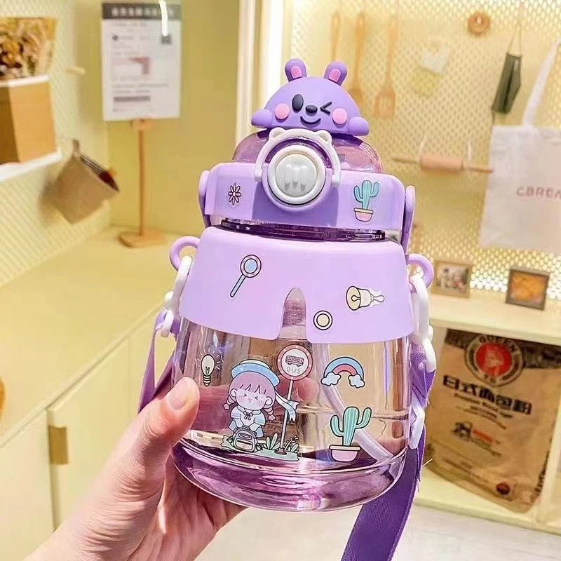 塑料水杯大容量大肚杯杯子ins高颜值水杯批发带吸管便携随手杯