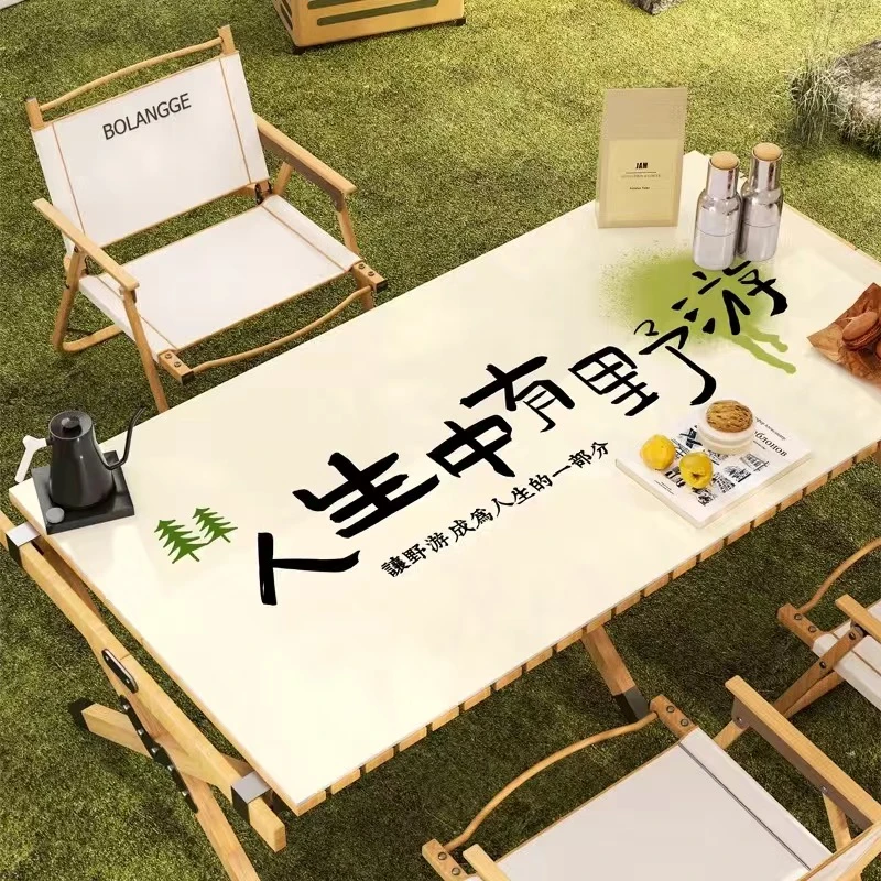 蛋卷桌桌垫防水防油防晒摆摊桌布创意网红户外露营折叠茶几台面垫