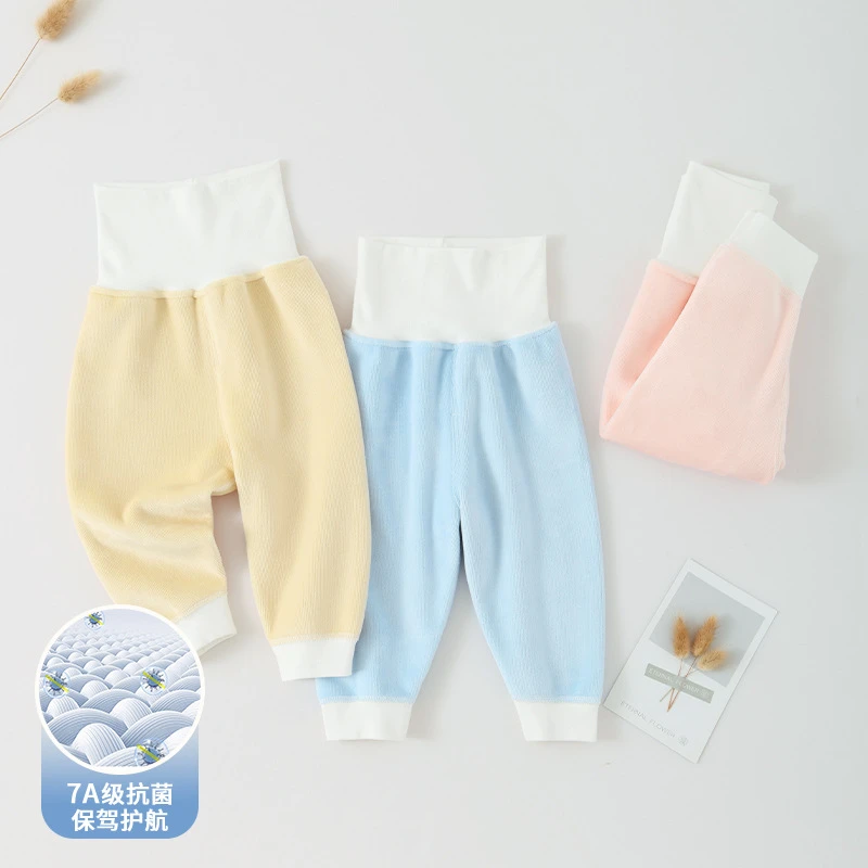 宝宝加绒裤子秋冬季外穿小童绒裤婴儿保暖高腰护肚秋裤闭档外出