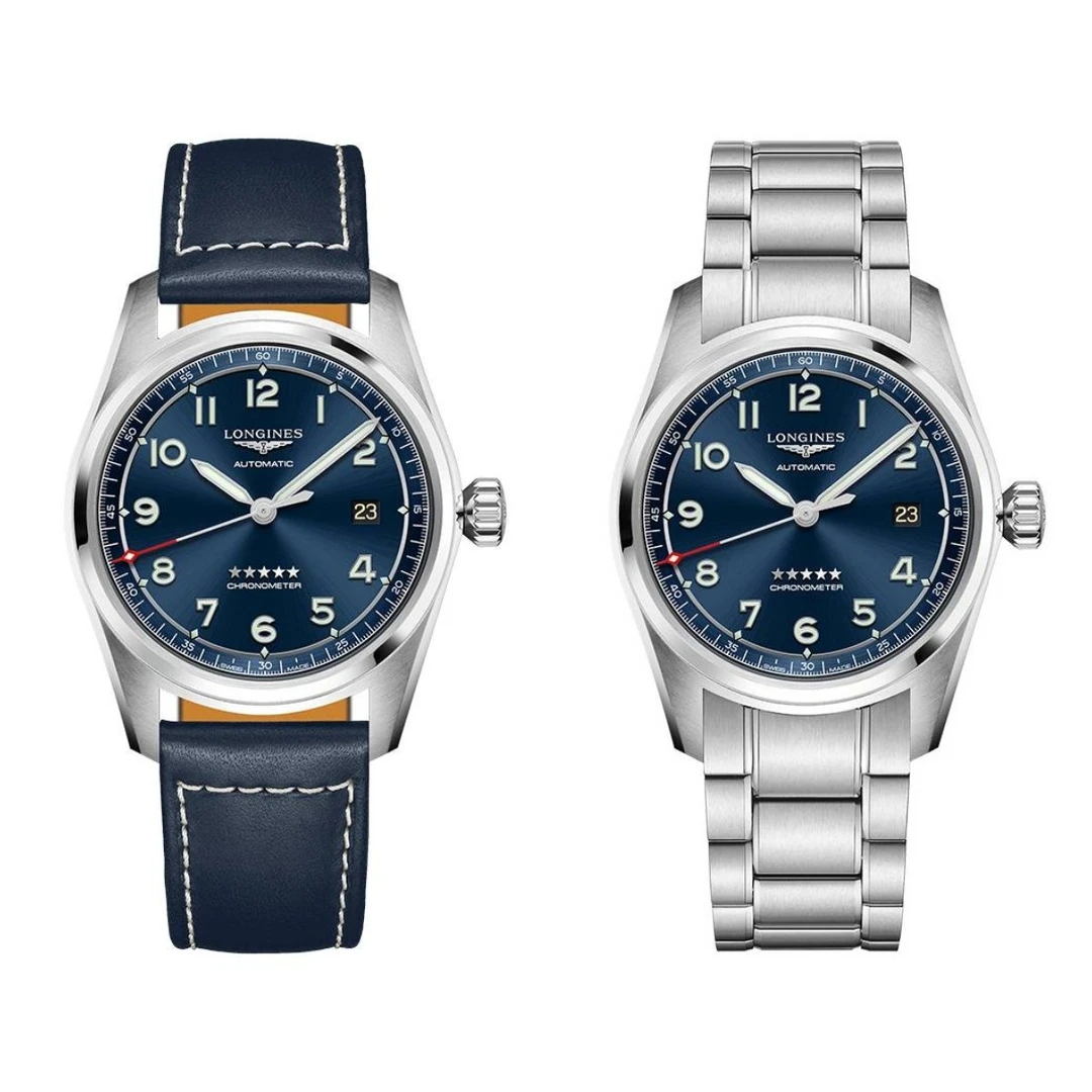 99新 Longines/浪琴 先行者810/全套/蓝盘夜光/表径40