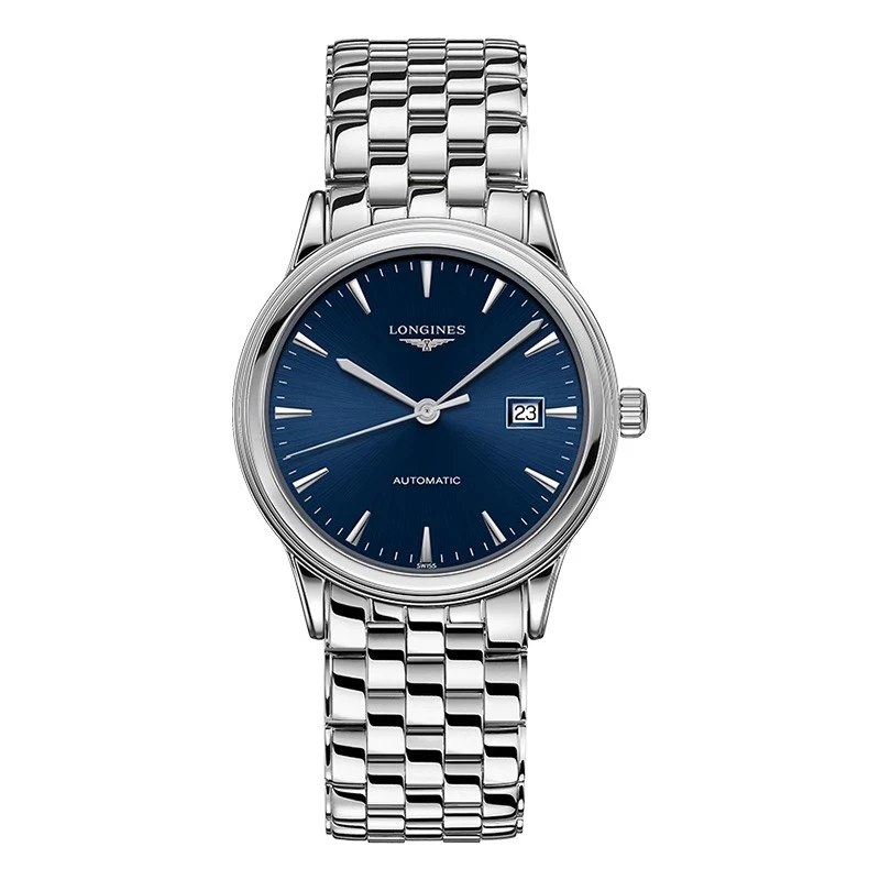 99新 Longines/浪琴 军旗984/全套/蓝盘条丁/表径40mm/男士腕表