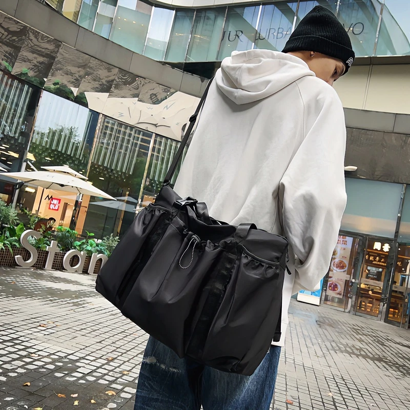 健身男士旅行包时尚休闲双肩包简约轻便便携多功能百搭韩版单肩包