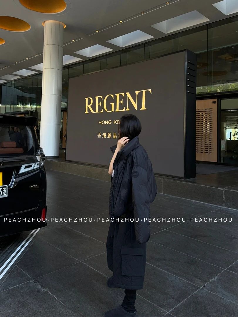 『PEACHZHOU』葫芦绗线大口袋宽松休闲短裤松紧腰时髦叠穿七分棉裤