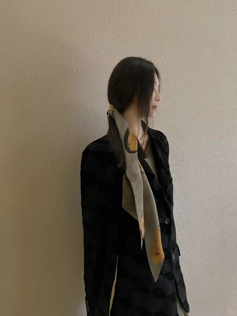 uma丝巾发饰铜氨丝粘胶纤维轻奢小众设计感uma