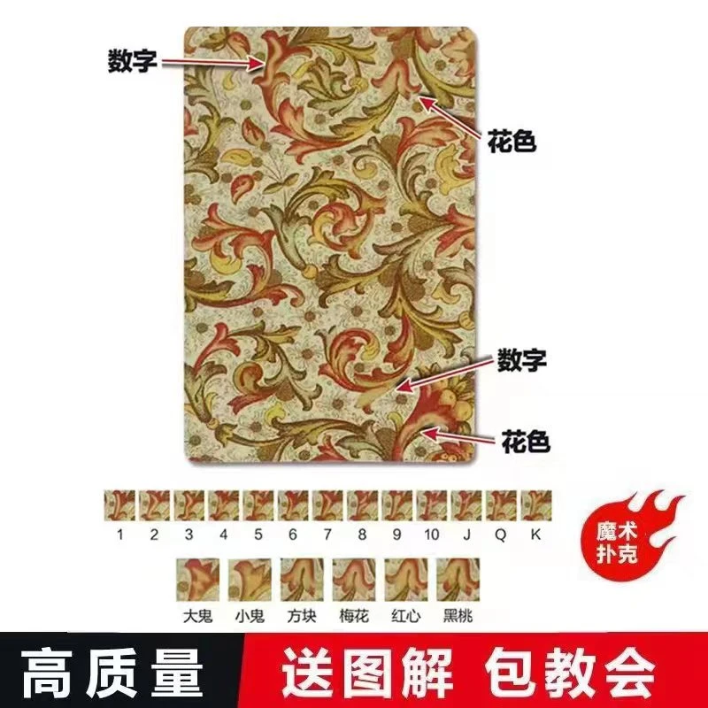 9932魔术道具扑克魔术卡片特殊牌送图解说明包学会