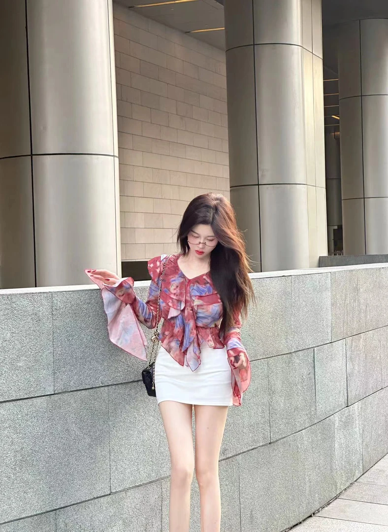 【薇薇专属】7100#新款气质微透薄款上衣