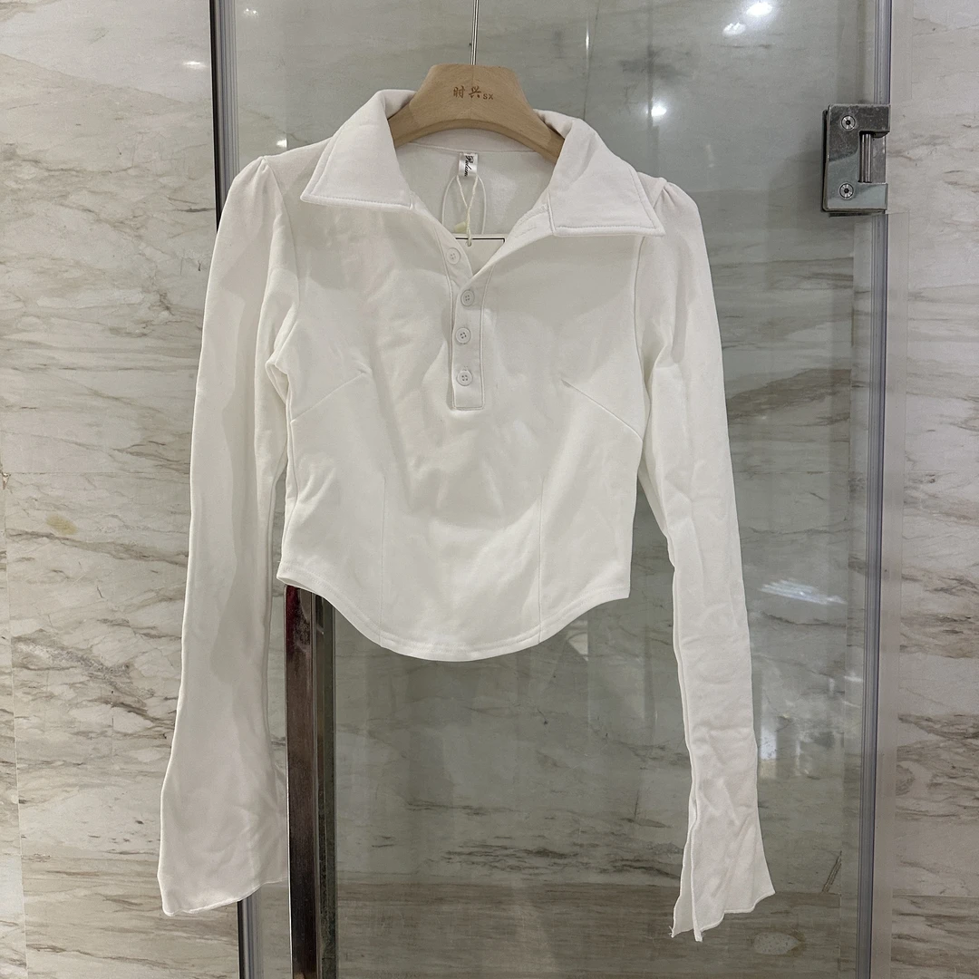 【解锁JK风】7102#纯色polo衫领上衣