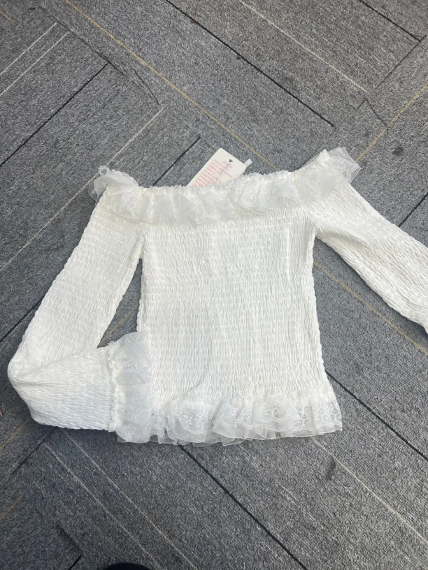 【纯白物语】9028一字肩上衣长袖