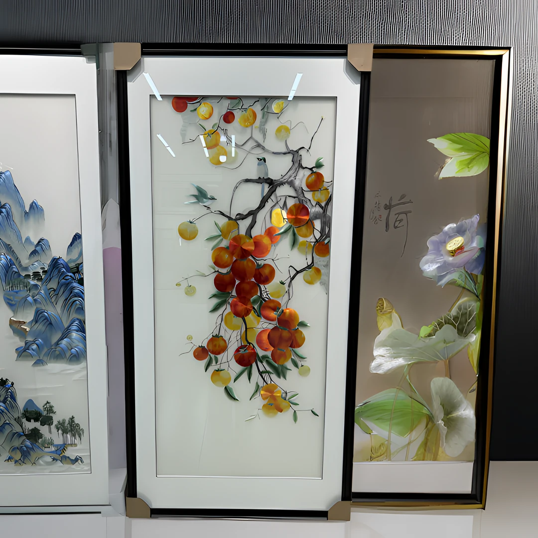 2025新品【事事如意高奢版】新中式玄关画苏绣挂画装饰画柏绣格苏绣