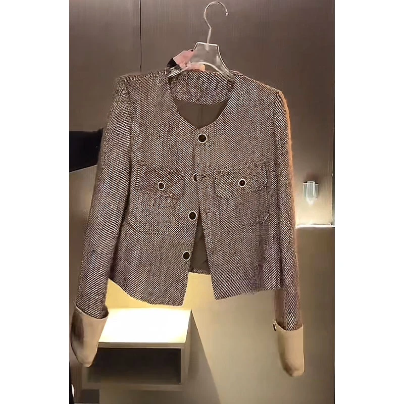 （特价）圆领亮片拼接小香外套WT30189