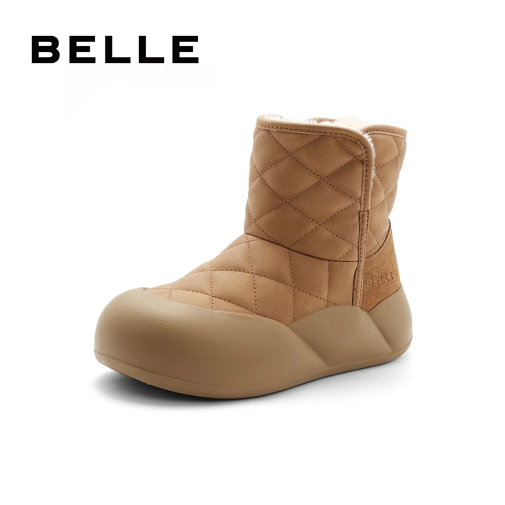百丽保暖舒适雪地靴女冬季新潮流秋冬雪地靴防寒短筒靴 B1771DD3