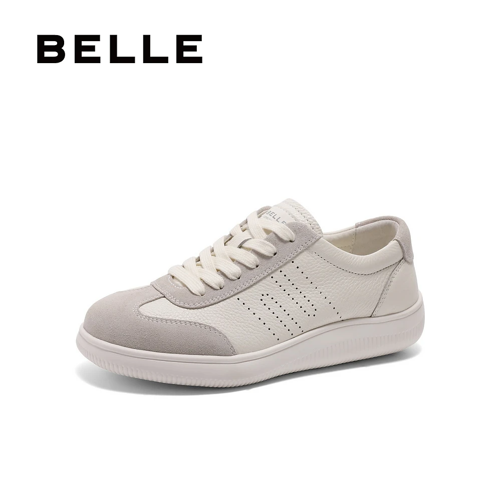 百丽休闲舒适德训鞋女2025春季新款低帮撞色时尚休闲板鞋D4F1DAM5