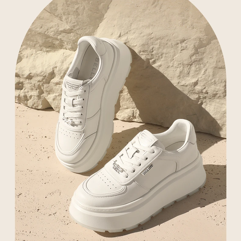 【大白】百丽百搭休闲鞋女品牌新款品牌潮流厚底低帮鞋B1545CM3