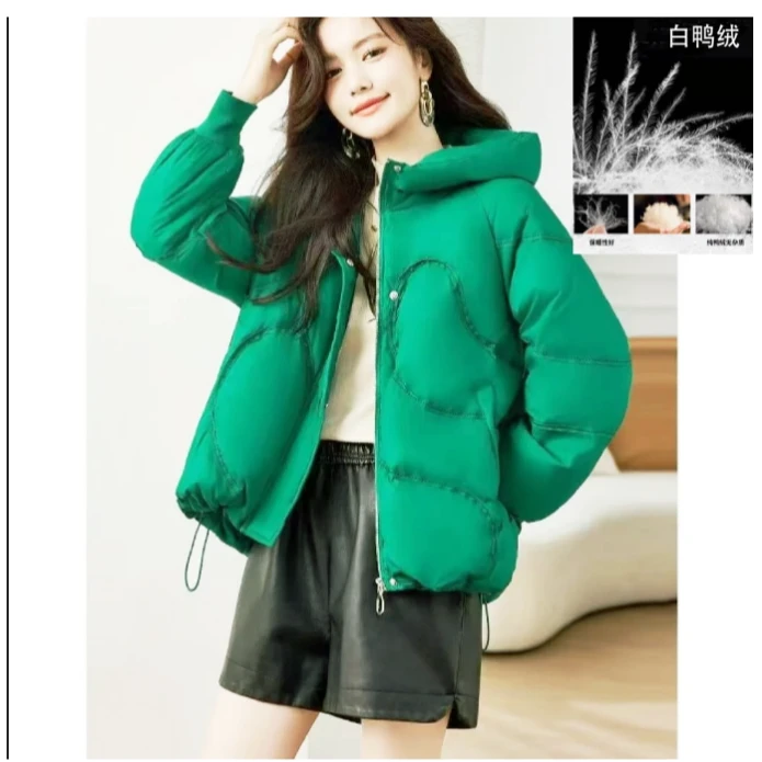 【羽绒服】冬季保暖厚款宽松羽绒外套百搭女装9200[BLK]J