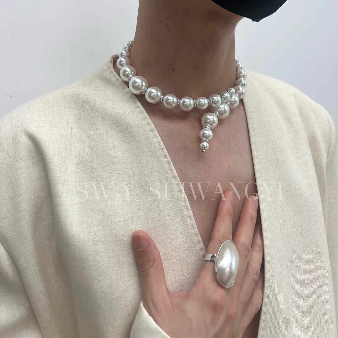 Sw.y 合金仿珍珠项链 福禄琉璃珍珠项链轻奢高级设计感小众百搭