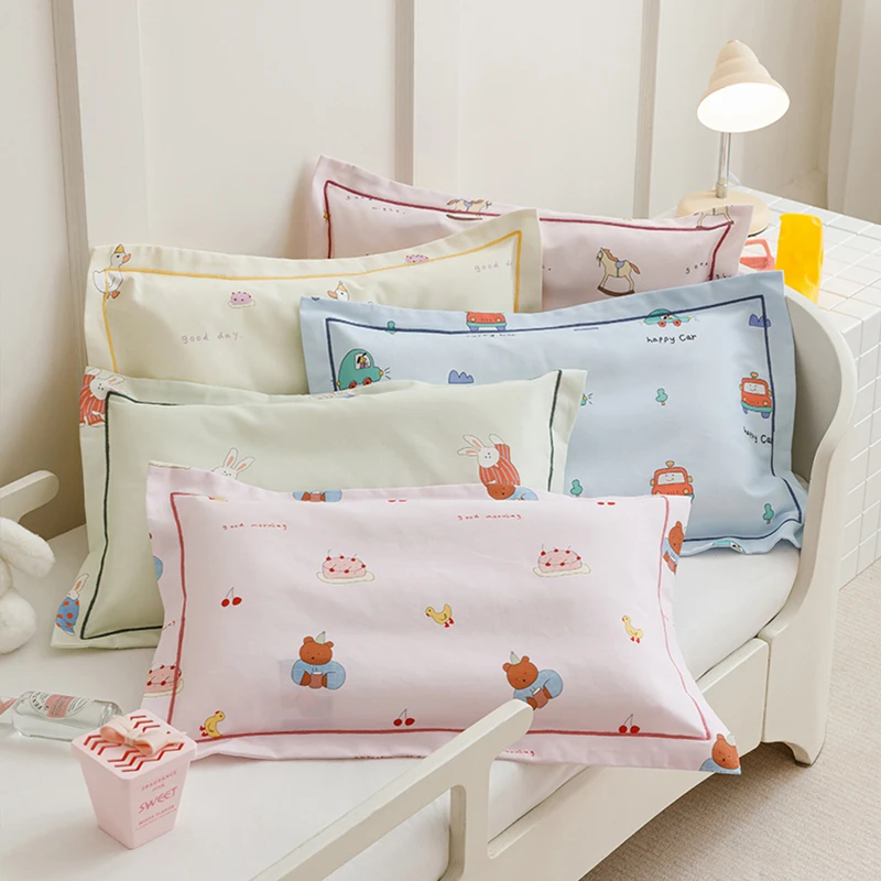 60s全棉儿童枕套30*50磨毛纯棉乳胶枕头皮35*55学生枕芯套子40*60