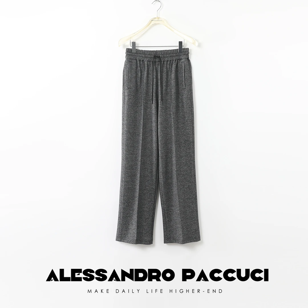 【孤品不退换】洛哥25832X绵羊毛松紧腰抽绳混色慵懒休闲裤2024秋