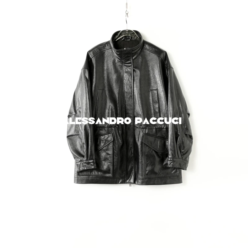 【孤品特价不退换】洛哥44062PR【黑标】土耳其进口牛皮+桑蚕丝皮衣