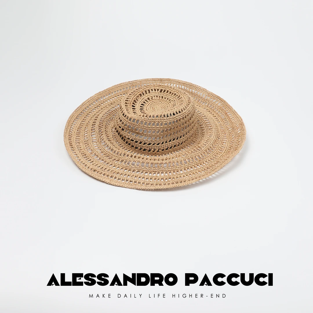 AP洛哥26506X【许愿】时尚百搭多功能手钩镂空拉菲草大边草帽