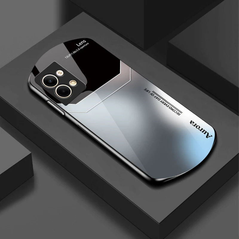 适用OPPO Reno9新款弧形玻璃炫酷渐变硅胶软边防摔手机壳