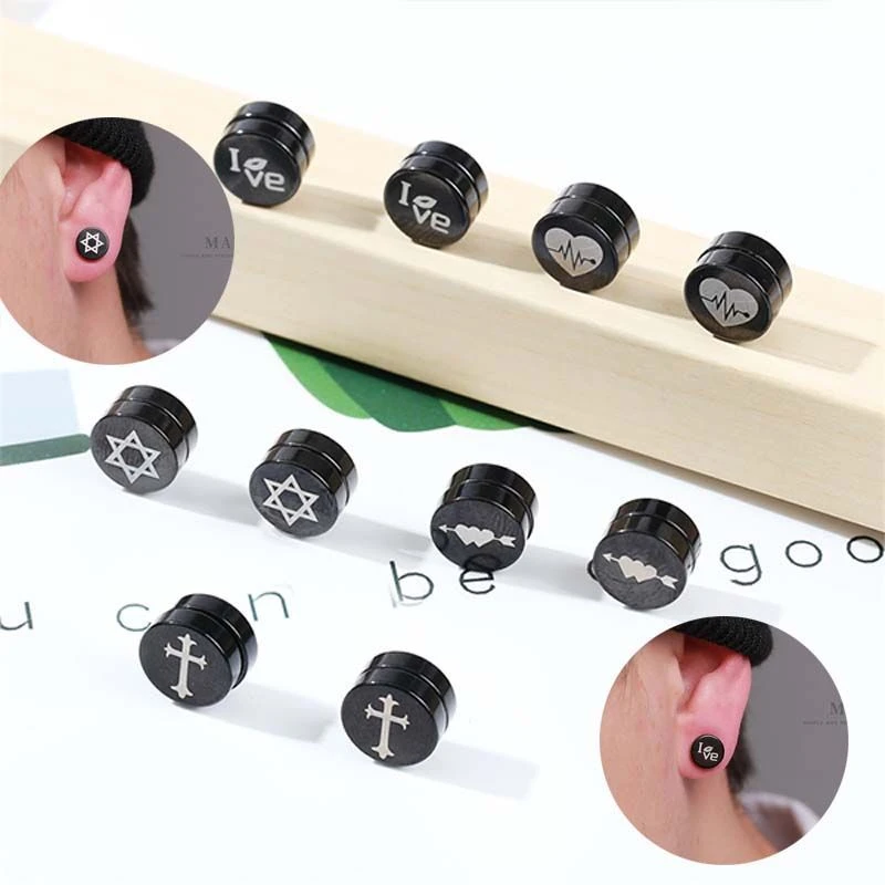 磁铁耳夹男女时尚韩版霸气个性无耳洞磁铁耳钉磁吸式夹耳环假耳扣