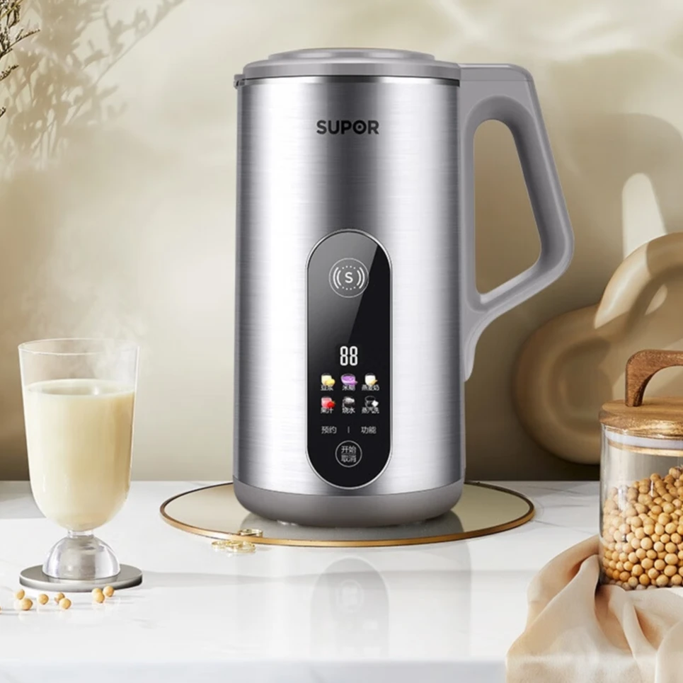 苏泊尔豆浆机家用304级不锈钢1.2升免过滤加热豆浆搅拌DJ12B-P89