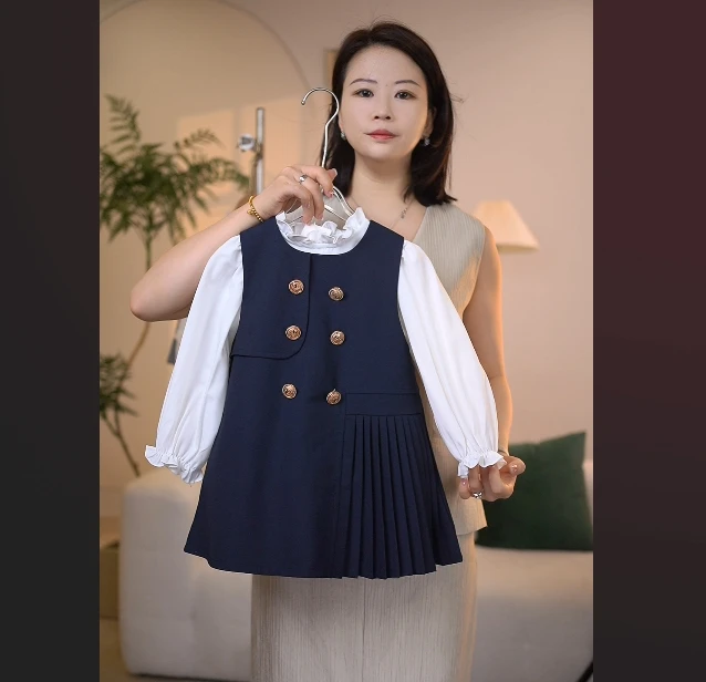 【蔓星】春季套装新款女童时尚甜美学院风裙子套装Q24038