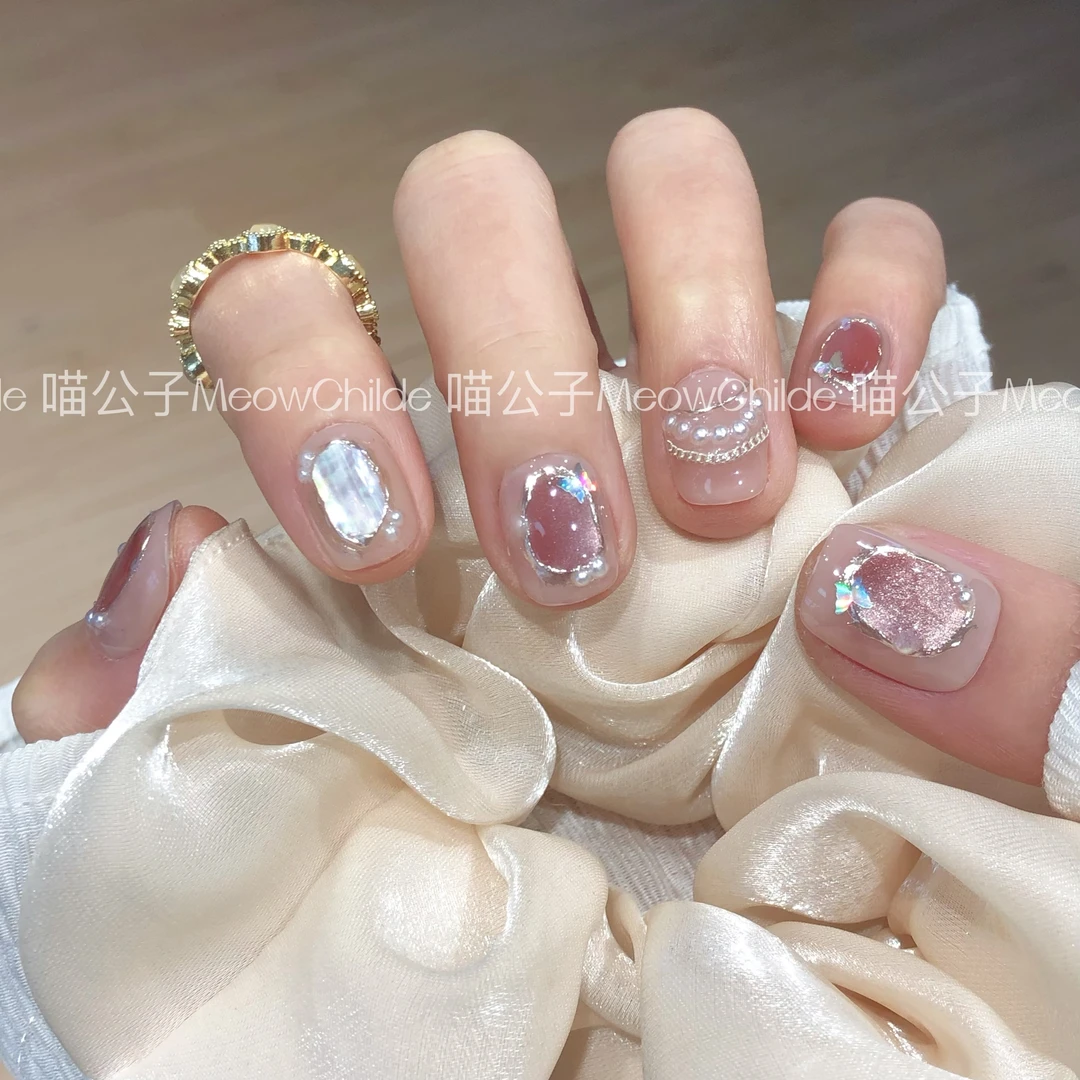 喵公子【捕梦网】【喵公子】纯手工穿戴甲可拆卸美甲光疗甲