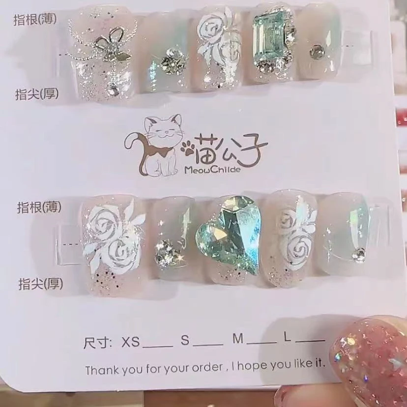【茉莉公主】纯手工穿戴甲可拆卸美甲光疗甲