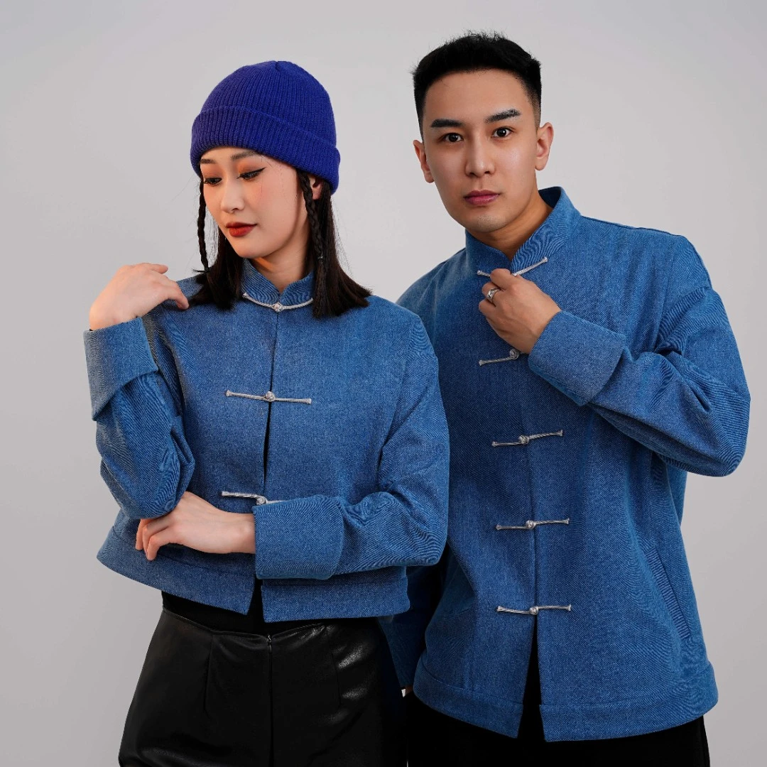 MX-183 轻民族风对襟简约情侣款牛仔外套