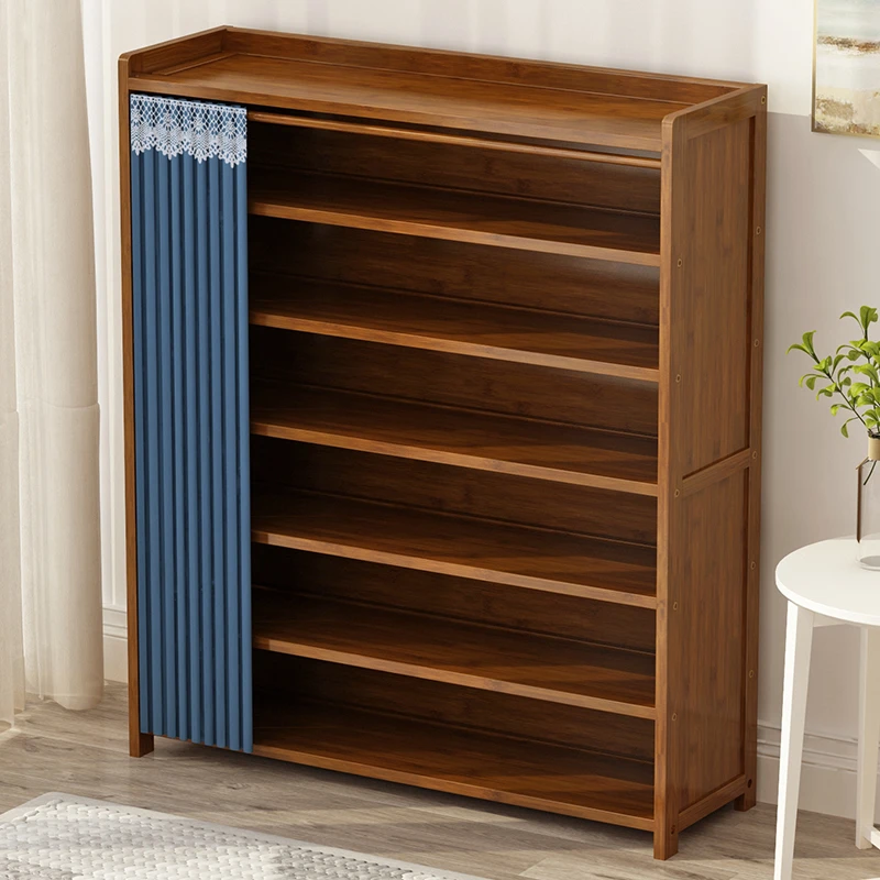 楠竹鞋架子简易多层家用门口经济型大容量实木收纳置物架防尘鞋柜