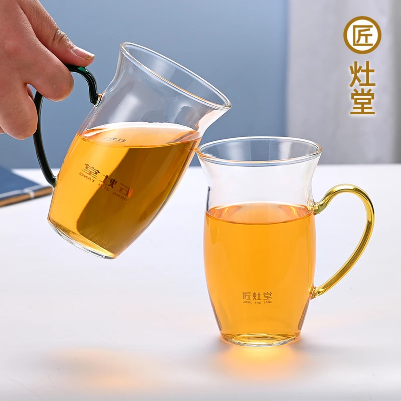 匠灶堂耐热高硼硅玻璃绿茶杯水杯玻璃杯个人杯过滤简约大容量泡茶
