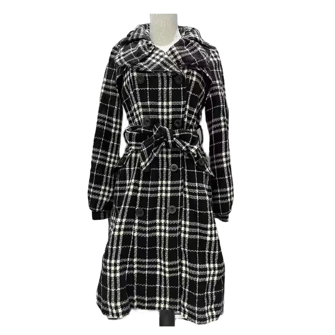 【大雄家】vintage日系复古设计款气质秋冬毛呢大衣连衣裙