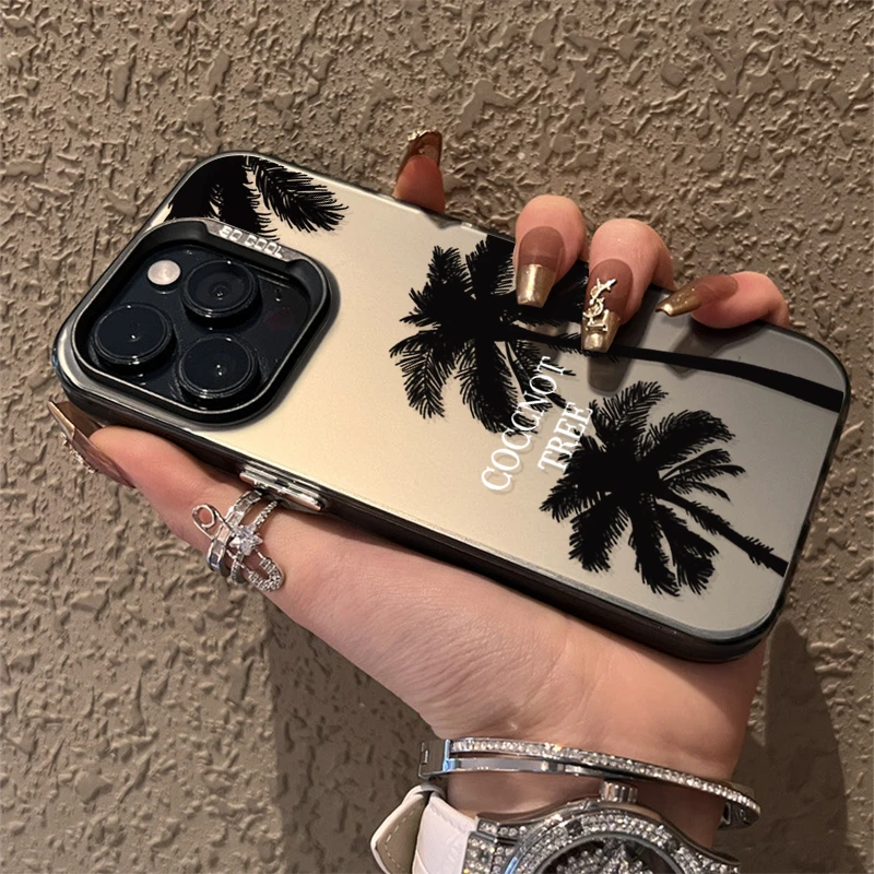 简约椰子树苹果14手机壳适用iphone13pro/xsmax高级全包12磨砂11
