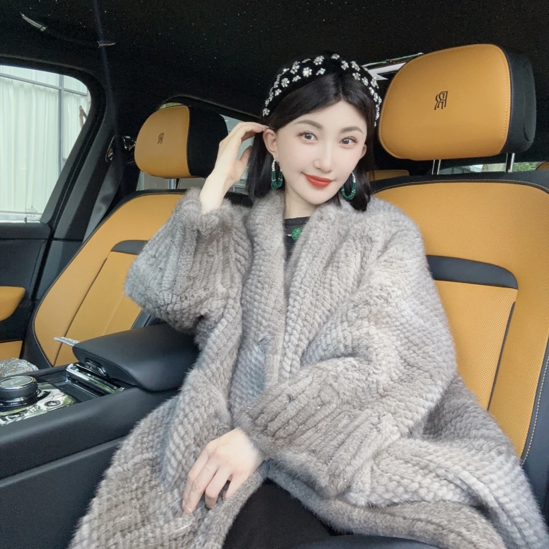 Betty Bairn【乌木珈奈】进口水貂毛皮手工双层编制工艺外套BW6773