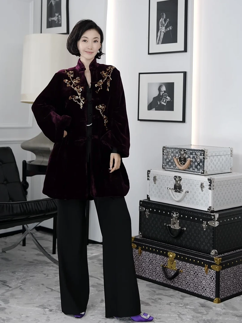 Betty Bairn【昭懿四时-加棉】秋冬高端桑蚕丝棉服上衣24B-BW7220