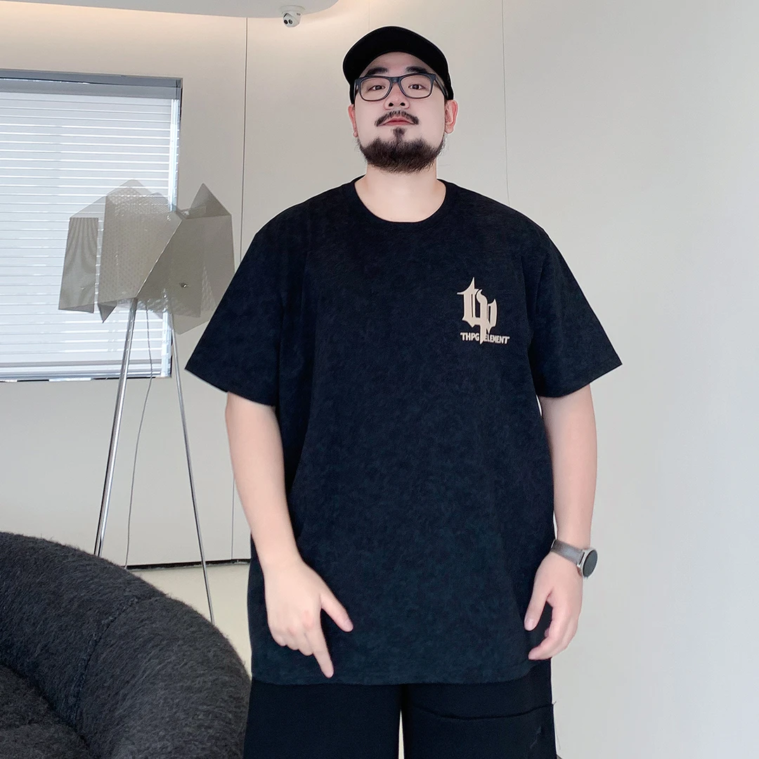THEPANG大码男装炒雪花胖子加肥加大宽松休闲短袖T恤夏