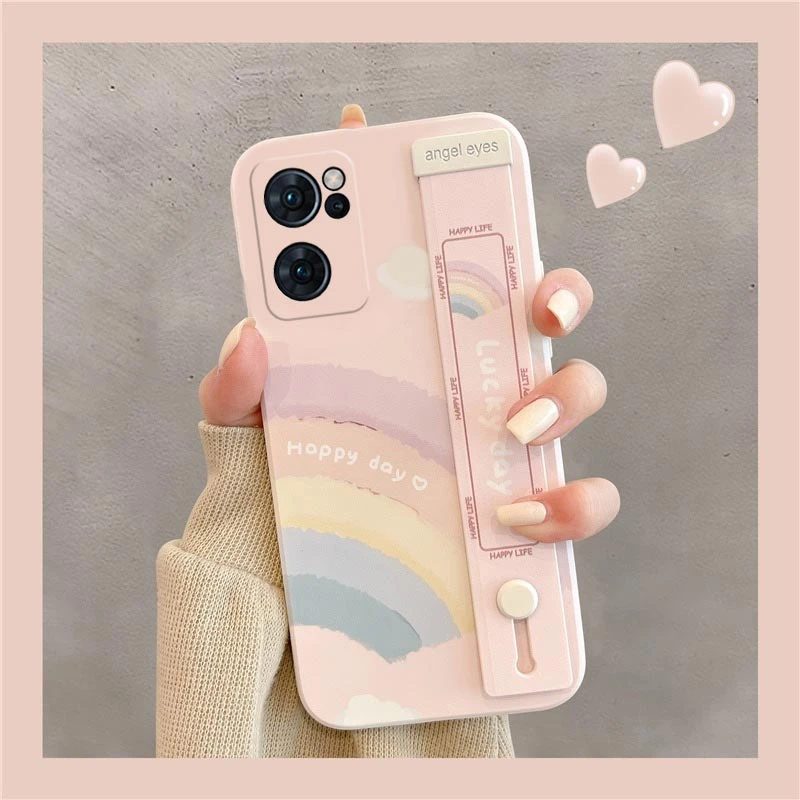 适用于OPPO Reno7手机壳ins新款彩虹腕带简约爱心防摔学生党软壳