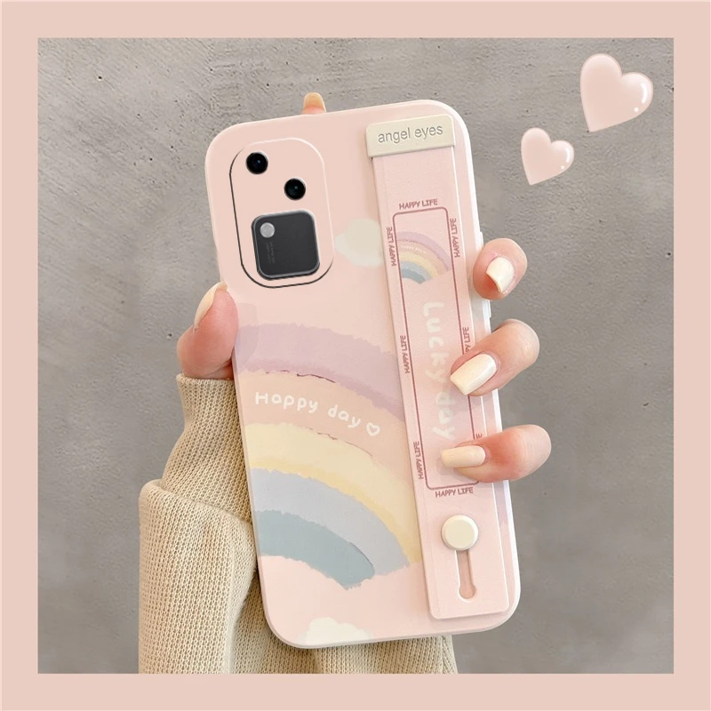 适用于vivo s18手机壳趣味少女心简约爱心彩虹腕带个性创意硅胶壳