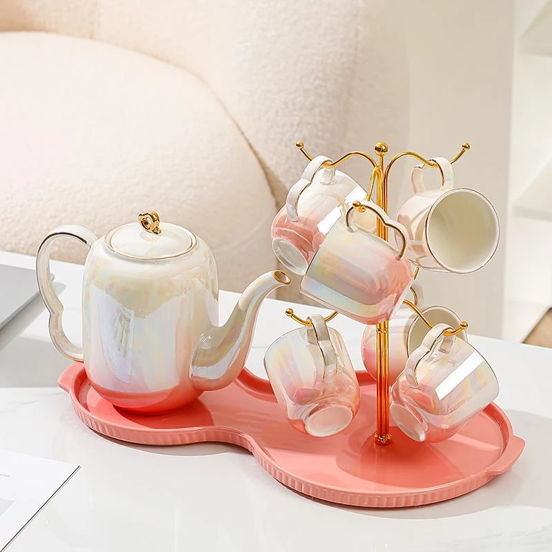 少女心陶瓷水杯家用套装客厅茶具杯子茶杯高级感轻奢乔迁结婚礼物