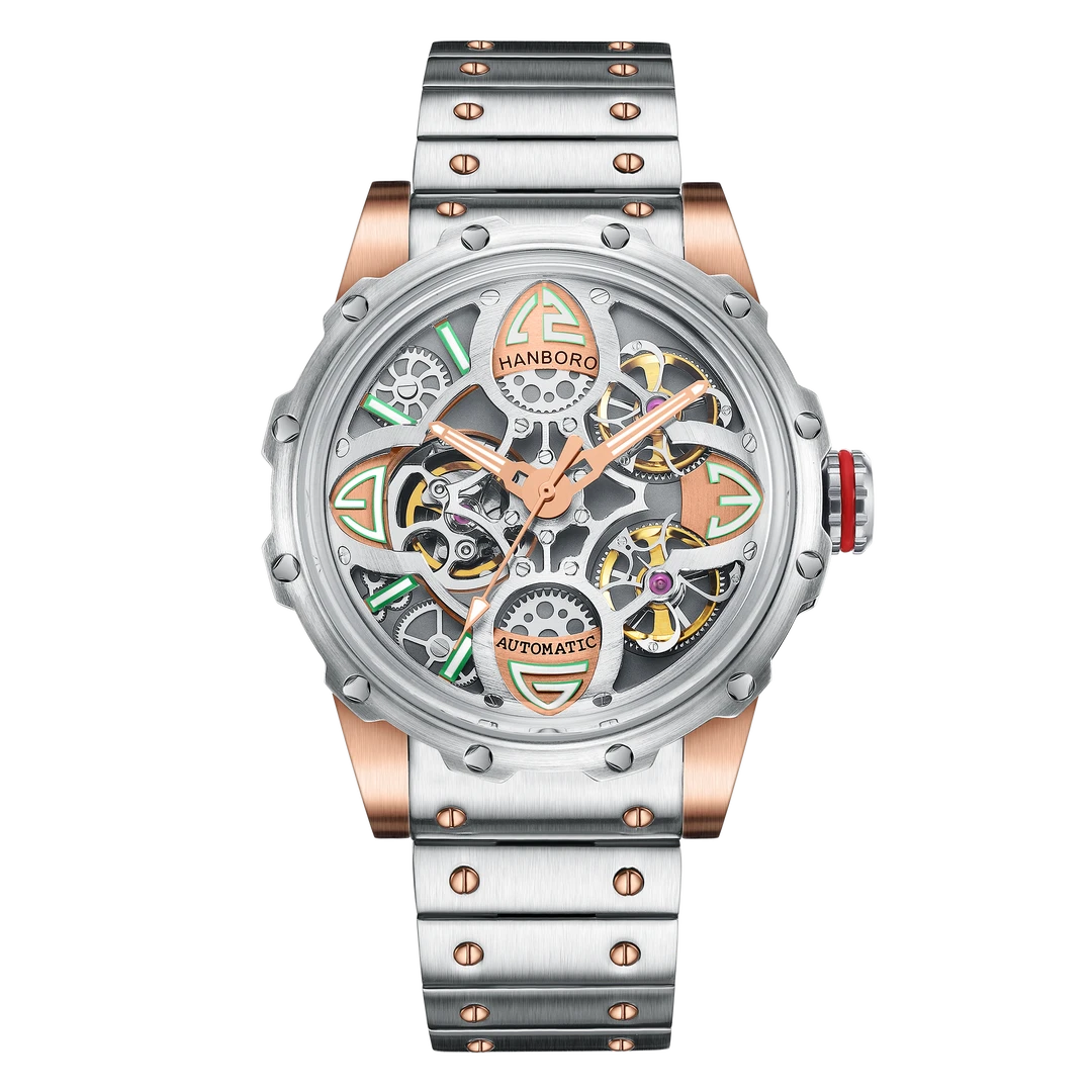 【黎莎专属】HANBORO四叶草王者系列全自动机械表夜光潮流男士手表