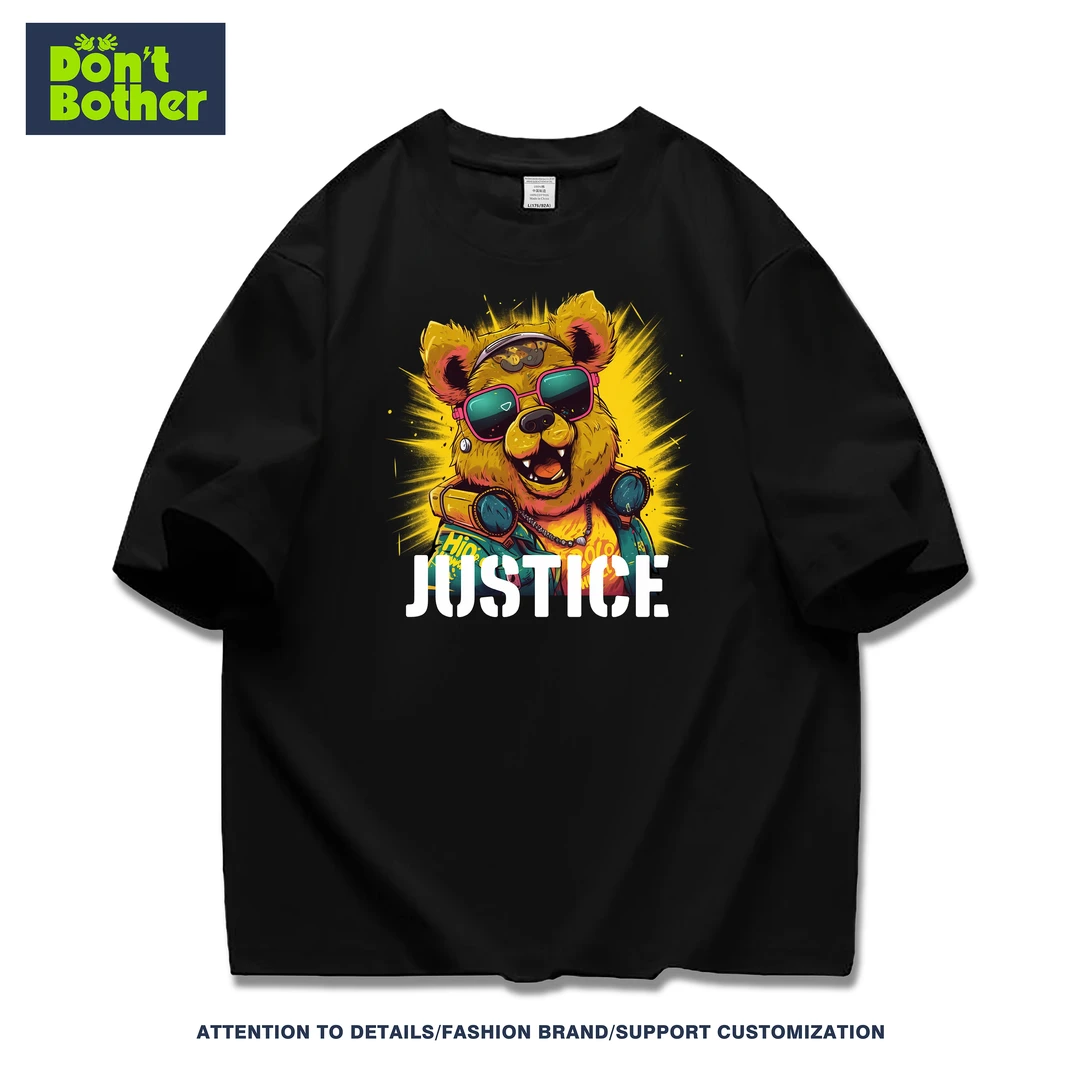 ins潮流纯棉重磅夏季印花t恤男女日常上衣短袖宽松圆领百搭时尚