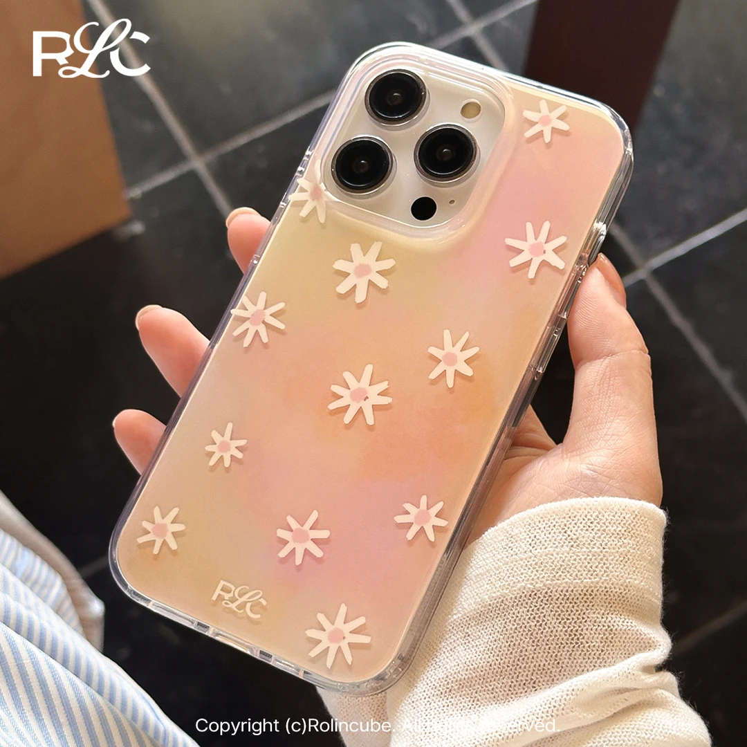Rolincube原创小白花适用苹果iPhone14/15/16Promax手机壳双层ins