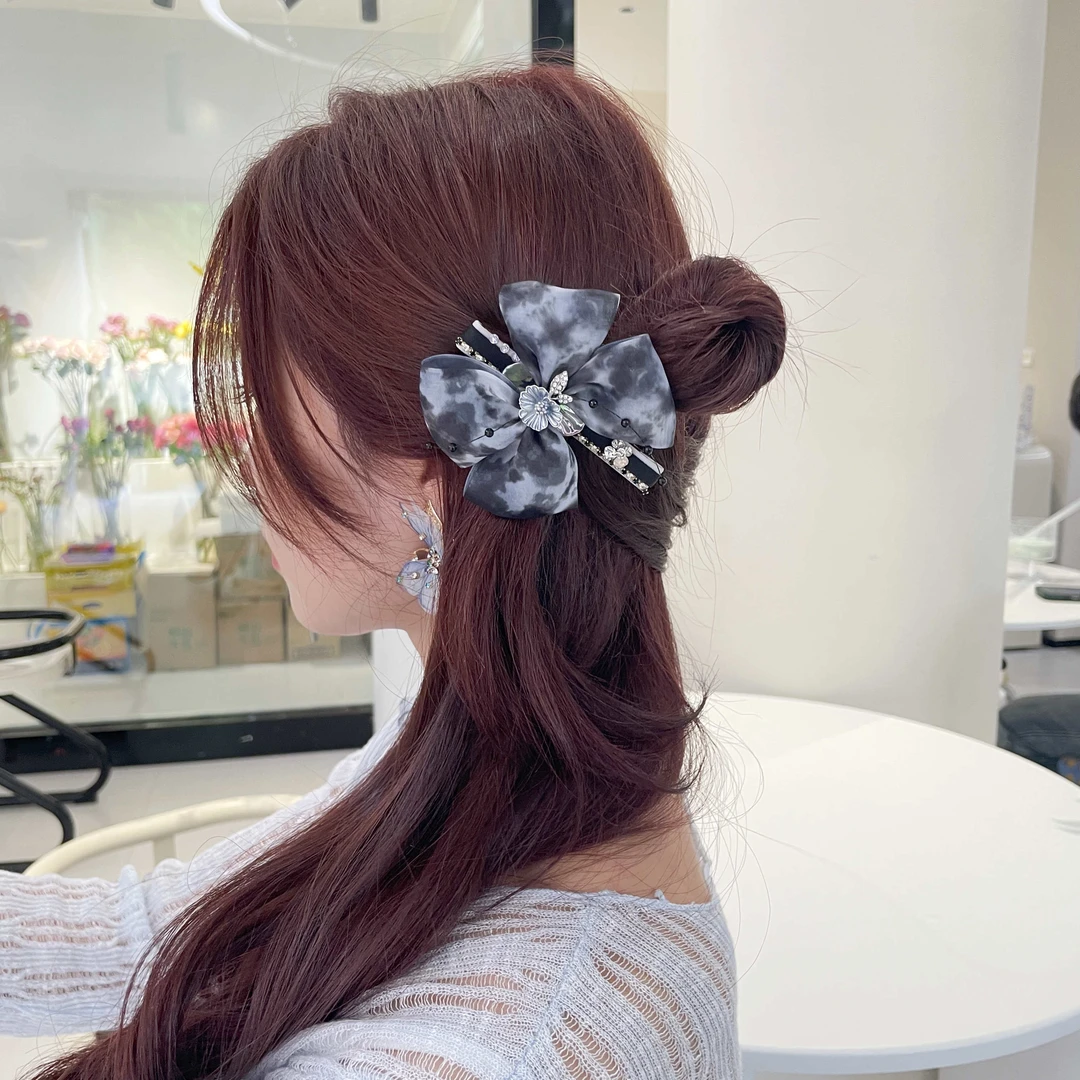 B168【小饰】重工国风新中式韩版手工鸭嘴夹小香风抓夹甜美可爱