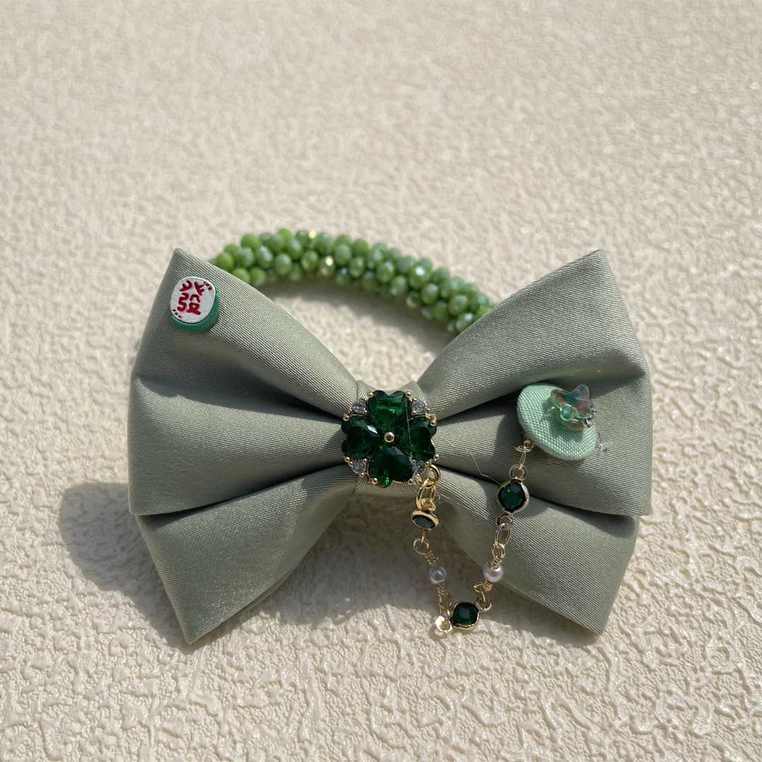 B268韩版重工蝴蝶结琉璃发绳发圈鸭嘴夹复古甜美可爱