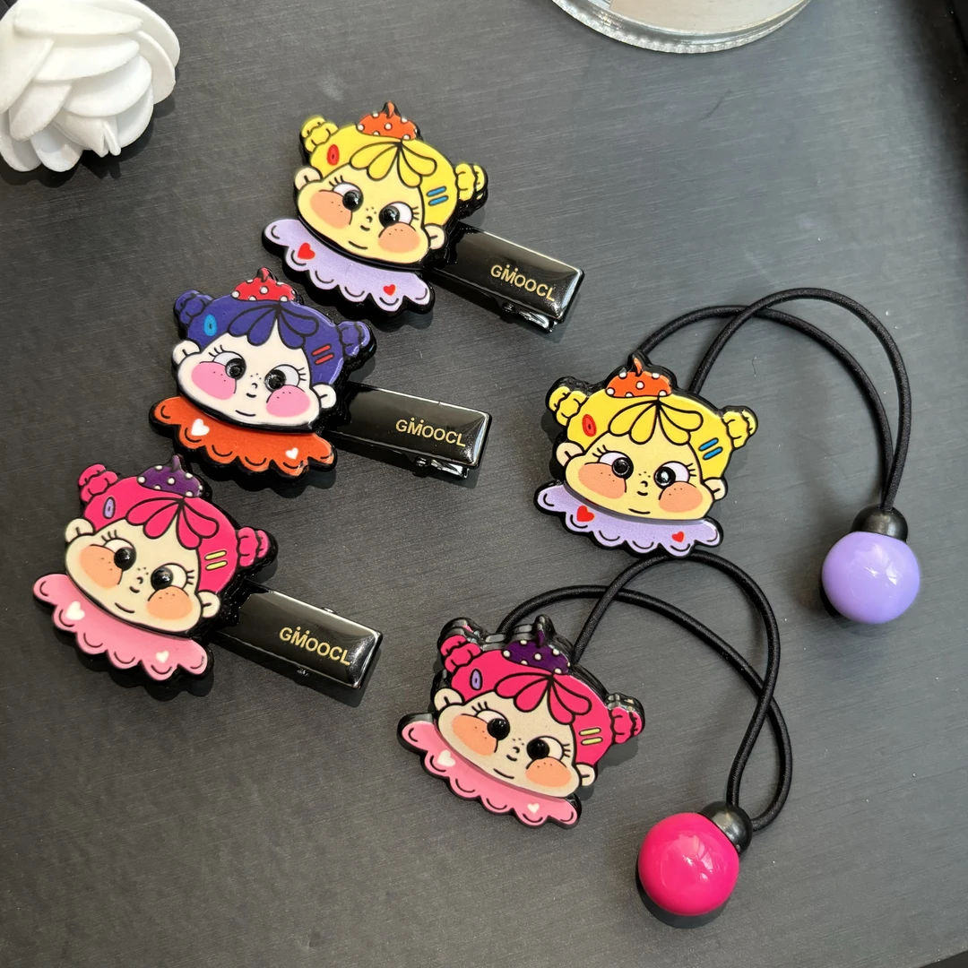 韩版醋酸卡通小女孩发绳鸭嘴夹甜美可爱小抓夹刘海小夹子